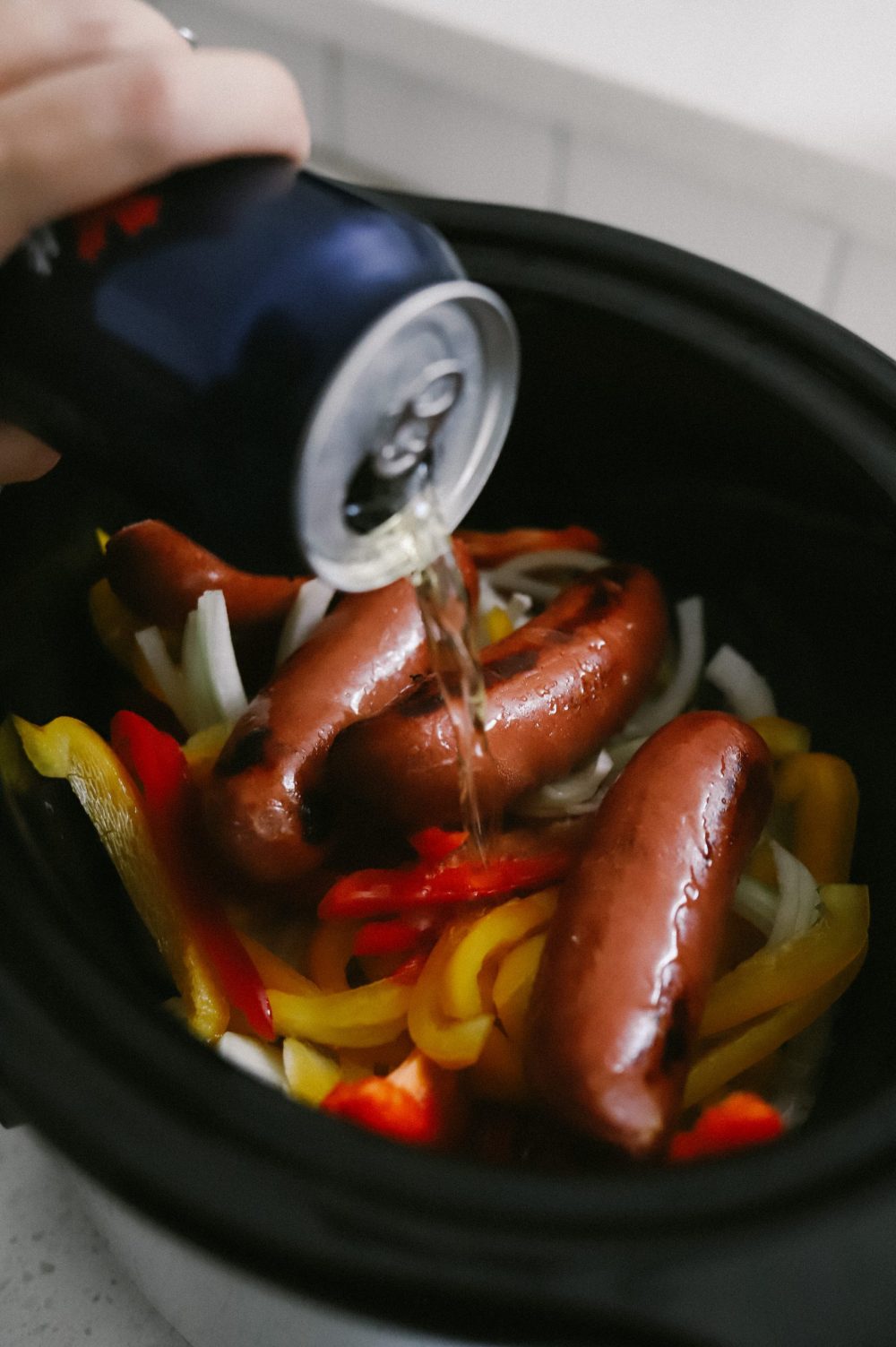 Crockpot Recipes for Large Families: How to Make Slow Cooker Beer Brats with Peppers and Onions